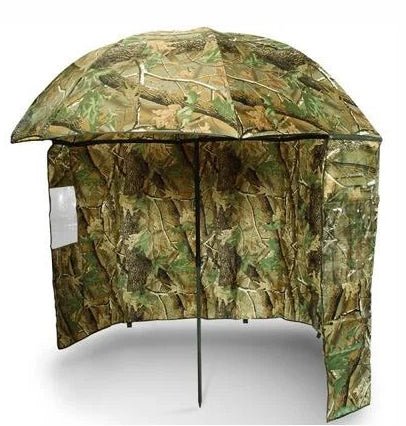 CAMO UMBRELLA WITH SIDES 110cm (45'') - grimethorpe fishing supplies