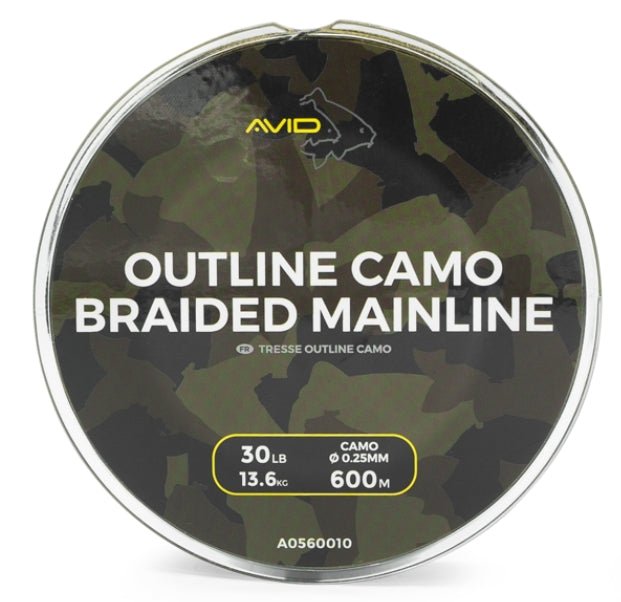 Outline Camo Braided Mainline 30lb/13.6kg - grimethorpe fishing supplies