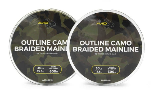 Outline Camo Braided Mainline 30lb/13.6kg - grimethorpe fishing supplies
