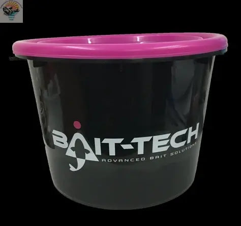 Groundbait Bucket & Lid – Black/Pink - grimethorpe fishing supplies