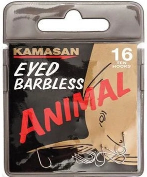 Animal Eyed Barbless Hooks Carp Coarse Fishing Hooks Match Feeder Hair Rig